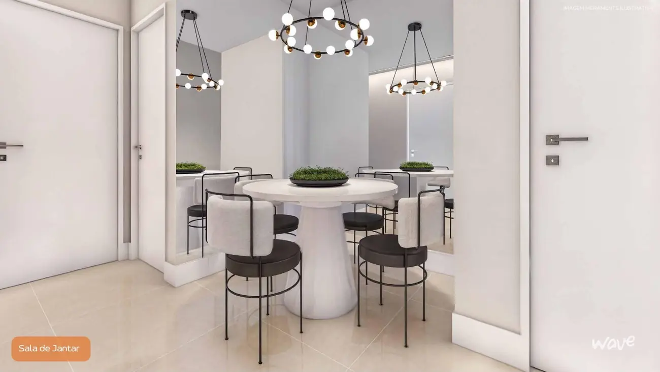 Sala de jantar da unidade de 46m²